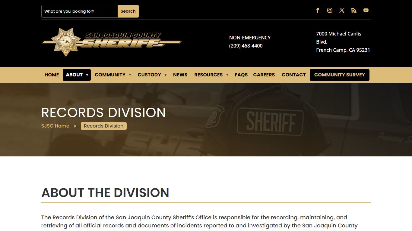 Records Division | San Joaquin County Sheriff's Office
